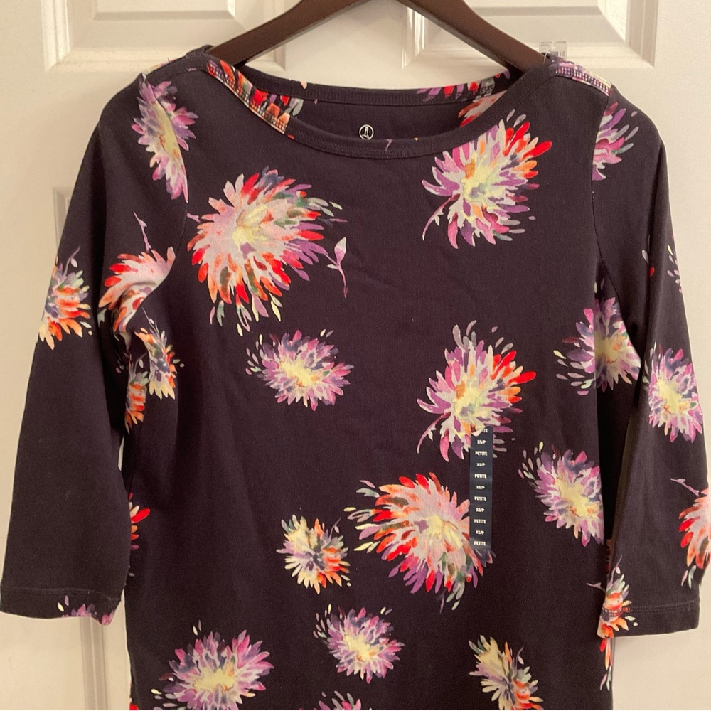 Lands End Printed Boatneck Tunic - NWT - Size XS Petite - Mums - Picture 4 of 10